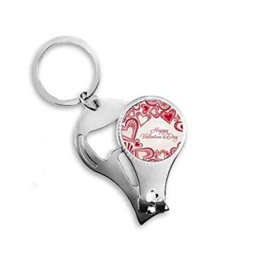 Imagem de Feliz Dia dos Namorados Bonito Coração Vermelho Alicate Anel Chaveiro Abridor de Garrafas Cortador