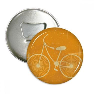 Imagem de Ilustração esportiva de bicicleta com padrão amarelo, abridor de garrafas, ímã de geladeira, emblema multifuncional