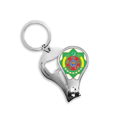 Imagem de Chaveiro abridor de cortador de unhas com emblema nacional da Ásia do Turcomenistão tesoura