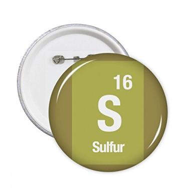 Imagem de S Enxofre Elemento Químico Ciência Pinos Redondos Emblema Botão Decoração Acessório 5pcs