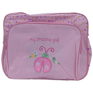 Imagem de Mala Para Bebê Menino Menina Com Trocador Portátil E Bolsos Externos Bolsa Maternidade Com Estampa De Bichinho Girafa Azul E Joaninha Rosa LINHA PREMIUM SYANG (ROSA)
