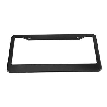 Imagem de Tgoon Capa de placa de licença, aço inoxidável resistente ao desgaste à prova de intempéries preto suporte de placa de licença de alta resistência para veículos canadenses dos EUA