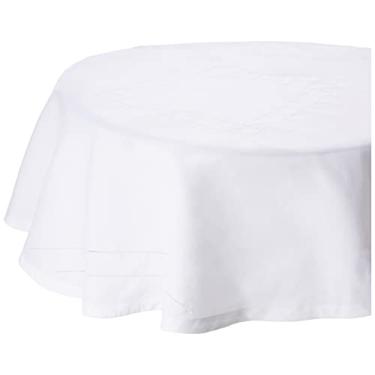 Imagem de Toalha de mesa Veneza redonda para 4 ou 6 lugares com ponto ajour feito a mão branca - Rafimex