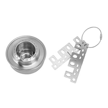 Imagem de Mini fogão de acampamento, fogão de acampamento portátil redondo de aço inoxidável para churrasco (A)