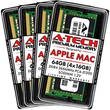 Imagem de Kit A-Tech de 64 GB (4 x 16 GB) RAM para Apple iMac 2019 e 2020 27" Retina 5K | DDR4 2666 MHz SODIMM PC4-21300 / PC4-21333 Atualização de memória SO-DIMM de 260 pinos
