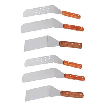 Imagem de Espátula de aço inoxidável, espátula profissional de metal, espátula de hambúrguer, espátula de pá de pizza, espátula de panqueca e raspador de chapa