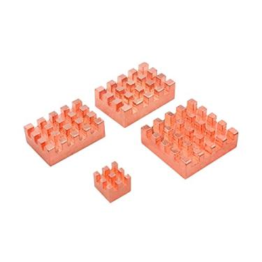 Imagem de TECKEEN 4 peças Heatsinks CPU RAM Módulo Nerwork Cobre Cooler dissipador de calor para Orange Pi 5