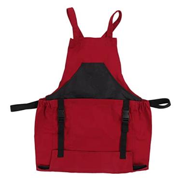 Imagem de Avental De Jardinagem,Avental De Jardim Durável Com Alças Reguláveis, Avental De Jardinagem De Tecido à Prova D'água De PVC Vermelho Escuro Com Bolsos Para Mulheres E Homens, Para Trabalhos De Jardin