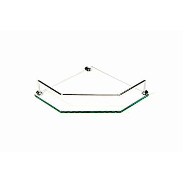 Imagem de Porta Shampoo de Canto Reto em Vidro Incolor Lapidado - Aquabox - 25cmx25cmx8mm