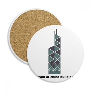 Imagem de Caneca de porta-copos Hong Kong Bank of China com proteção de mesa e pedra absorvente