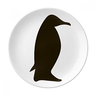Imagem de Prato de sobremesa de pinguim preto decorativo de porcelana 20,32 cm para jantar em casa