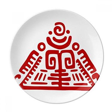 Imagem de Totems Prato de Civilização Antiga Pirâmide Mexicana Prato Decorativo de Porcelana Salver Prato de Jantar