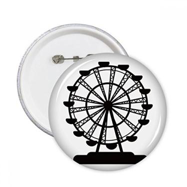 Imagem de Roda gigante preta silhueta de parque de diversões pinos redondos emblema decoração de roupas 5 peças presente