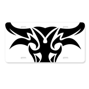 Imagem de DIYthinker Placa de licença com símbolo do zodíaco Taurus da constelação de aço inoxidável para decoração de automóveis