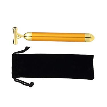 Imagem de Andoer Vibração de alta frequência 24K banhado a ouro Energy Beauty Bar Massageador anti-envelhecimento Rosto, olho, rugas, borracha, vara, rolo firmador