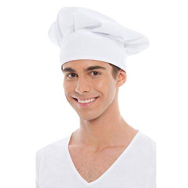 Imagem de Chapeu de Cozinheiro Chef Branco Touca Unissex Ajustável