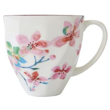 Imagem de PAYNAN Caneca de café com flor de porcelana para escritório, 330 ml, xícara de leite preta