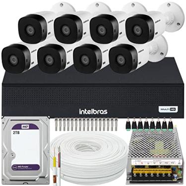Imagem de Kit Cftv 8 Cameras Full Hd Dvr Intelbras 1008C 2TB WD Purple