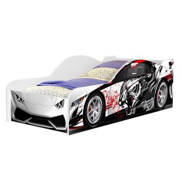 Imagem de Cama Infantil Carro de Corrida  Stock Car Branco