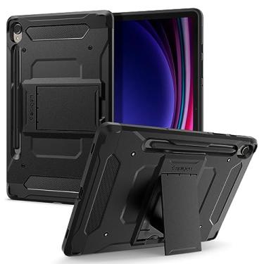Imagem de Spigen Capa Tough Armor Pro projetada para Samsung Galaxy Tab S9 11 polegadas 2023 (SM-X71) Capa rígida protetora premium à prova de choque com suporte e suporte para caneta S - preta