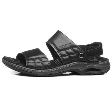 Imagem de Sandália Masculina Papete Couro Anilina Preto Pegada 133221-03