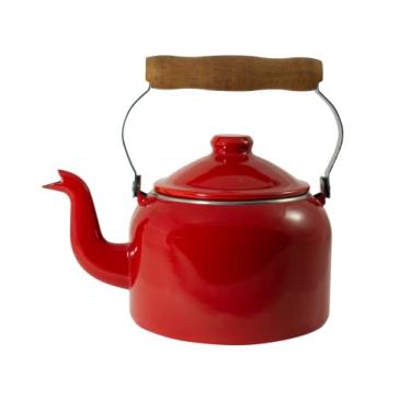 Imagem de Chaleira Tradicional 16 Esmaltada Vermelha - 1800 ml - Ewel