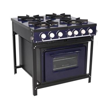 Imagem de Fogão A Gás Bravo Multicores 4 Bocas Com Forno Br4bf - Venâncio Azul Azul