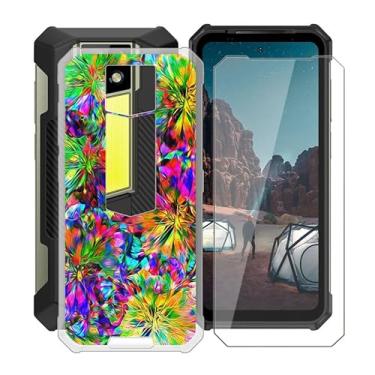 Imagem de HGJTFANY Capa de telefone + protetor de tela para Ulefone Armor 24 (6,7 polegadas), capa ultrafina à prova de choque de silicone macio transparente para Ulefone Armor 24 capa com vidro temperado - colorida