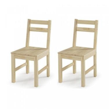 Imagem de Kit 2 Cadeiras de Madeira Maciça Mandacaru Cabecasa Madeiramadeira Bege