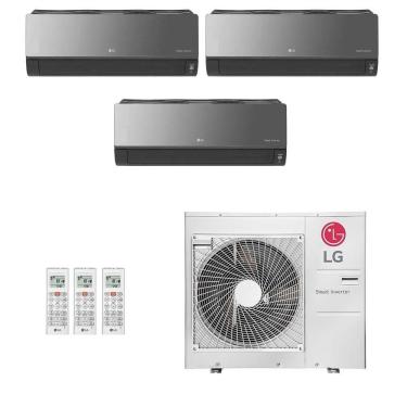 Imagem de Ar-Condicionado Multi Split Inverter LG 30.000 (1x Evap HW Artcool 9.000 + 1x Evap HW Artcool 12.000 + 1x Evap HW Artcool 24.000) Quente/Frio 220V