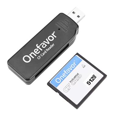 Imagem de Onefavor Leitor de cartões CompactFlash, leitor e gravador USB de cartão de memória compacto Flash CF (com cartão CF de 512 MB)