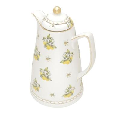Imagem de WOLFF Garrafa Térmica de Porcelana Lemon 900ml - Utensílios de Cozinha - Mesa Posta - Decoração - Itens Para Casa-Perfeita Para Café e Chá-Mantém a Temperatura de Bebidas Quentes e Geladas