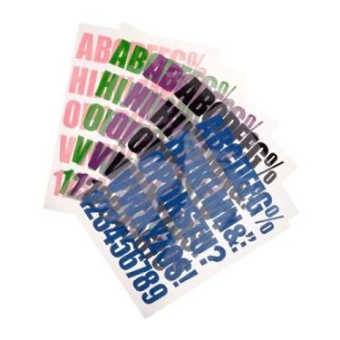 Imagem de DIYEAH 15 Folhas Adesivos alfanuméricos coloridos adesivos letras coloridas adesivos letras e números adesivos alfabeto decorar ferro em remendos ferro pequeno em letras bolsas