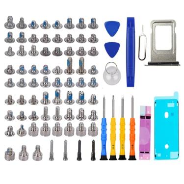 Imagem de DARYCOM Repair Conjunto completo de parafusos 71 peças para iPhone 12, kit de ferramentas de reparo de 6,1 polegadas, 4 chaves de fenda, mapa de localização, 3 abridores de ferramentas, 1 adesivo de