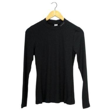 Imagem de Blusa Colcci Manga Longa Canelada Preto Feminina-Feminino