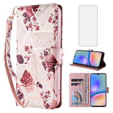 Imagem de Asuwish Capa carteira compatível com Samsung Galaxy A05S e protetor de tela de vidro temperado de couro, suporte para cartão, acessórios de celular, capa para celular para Ao5s Ao5S A 05s mulheres