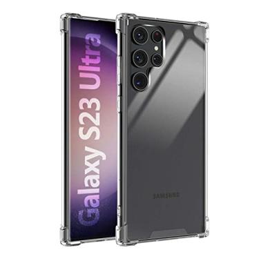 Imagem de KIOMY Capa para Galaxy S23 Ultra Clara de Cristal à Prova de Choque Capa Protetora Design Híbrido [PC Rígido] Traseira + Moldura Flexível de TPU Melhorada 4 Cantos Slim Fit Skin para Samsung Galaxy S23U 5G 2023 6,8 polegadas