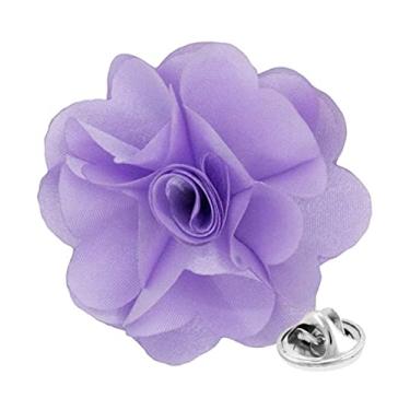 Imagem de Vittorio Vico Alfinete de lapela de flor sólida com botão formal masculino: pino de flores acessórios de terno pinos para terno ou smoking, 2.5" (6.36CM), Poliéster, não aplicável