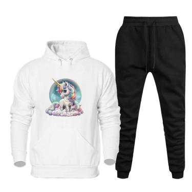 Imagem de Conjunto Abrigo Moletom Quentinho Plus Size Feminino Estampado Com Calça Basica Confortavel Macia