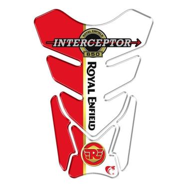 Imagem de Protetor Adesivo Moto Resinado Interceptor 650 Cor Vermelho