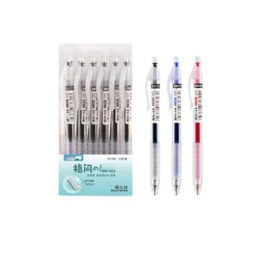 Imagem de Joucien Caneta neutra criativa de ação push de 0,38 mm com manga de gel, caneta neutra transparente - azul [caixa com 12].