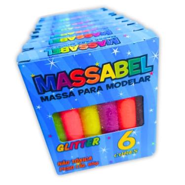Imagem de 5 Cxs Massinha Com Gliter de Modelar Cheirinho de Chiclete 6 Cores Colorida Brinquedo Infantil Crianças