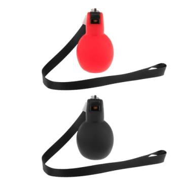 Imagem de shamjina 2x apitos de mão treinador apitos com colhedores som alto sobrevivência apitos treinadores para árbitros de futebol, vermelho preto