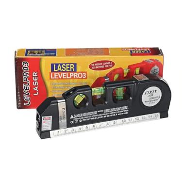 Imagem de Nível Laser Nivelador Pro 3 Estágio + Trena 2.5 m e Régua 15 cm