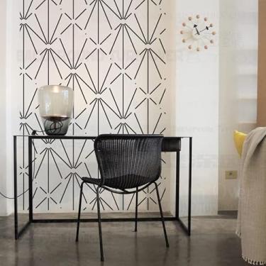 Imagem de Estêncil de geometria linear de 30 cm para paredes, mandalas grandes, modelos de parede de nicho, pintura, grandes molduras de decoração, azulejo, modelo de mandalas de madeira, padrões reutilizáveis