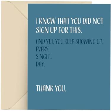 Imagem de Cartão de agradecimento, cartão de agradecimento, cartão de agradecimento único com envelope, 10 x 14 cm, em branco dentro, sei que você não se inscreveu para isso e ainda assim continua aparecendo todos os dias, inteligência moderna