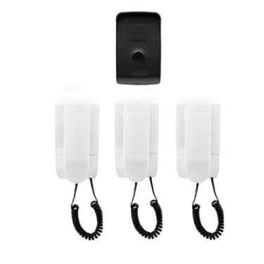Imagem de Kit Interfone Intelbras Campainha Porteiro e 3 Extensões Audio
