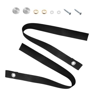 Imagem de Dickno 2 peças de correias de porta para trailer, alça de segurança longa para porta deslizante de 45,7 cm com encaixe de botão de 4 peças, acessórios de alça de amarração de bloqueio universal para