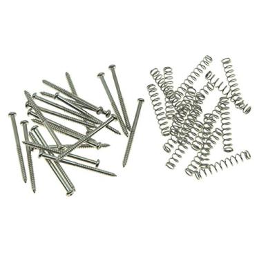 Imagem de KAISH Pacote com 20 parafusos de montagem para captador de guitarra baixo para captadores Precision P Bass ou J Bass ou P90 Soap Bar Níquel