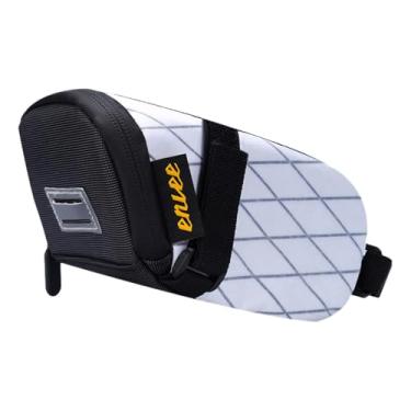 Imagem de UGPLM Bolsa de selim para bicicleta Bolsa traseira reflexiva à prova d'água, leve Bolsa para bicicleta sob o assento Bolsa para bicicleta para viagens, Branco